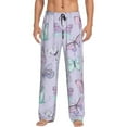 thumbnail image 2 of Picia Purple Butterfly Mens Soft Woven Cotton Elastic Waistband Sleep Pajama Pant Lounge Sleep Pant With Pockets And Drawstring-XX-Large, 2 of 9