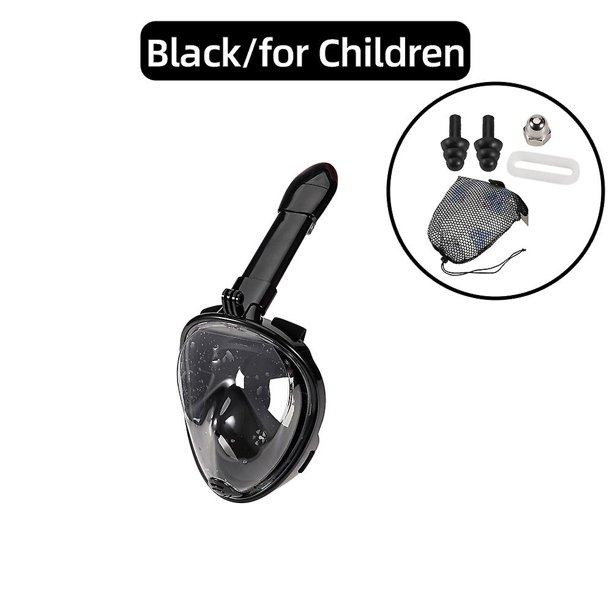 Niños Máscara de natación de esnórquel de cara completa Buceo Juego de equipo de buceo antivaho Gafas subacuáticas Sistema de respiración para niños Adulto Negro para niños China esquí esquí Gafas de esquí