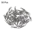 thumbnail image 3 of Fishing Barrel Swivel, 50Pcs 15lb Carbon Steel Terminal Tackle, Black, 3 of 6