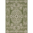 thumbnail image 1 of Unique Loom Traditional Collection Distressed Vintage Medallion Transitional Indoor and Outdoor Flatweave Area Rug, 6 x 9 ft, Green/Ivory, 1 of 1