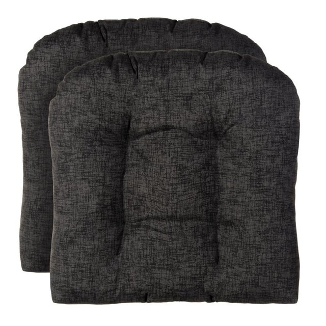 Pack de 2 Cojines de Asiento de Mimbre Negro Glenna Jean medidas 19 X 19 X 5