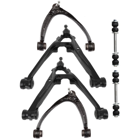 ECCPP - 6PC Lower Control Arm and Ball Joint Upper Control Arm and Ball Joint Sway Bar End Link - Compatible with 2007-2014 for Cadillac Escalade ESV 2007-2013 for Chevy Avalanche Suspension Kit