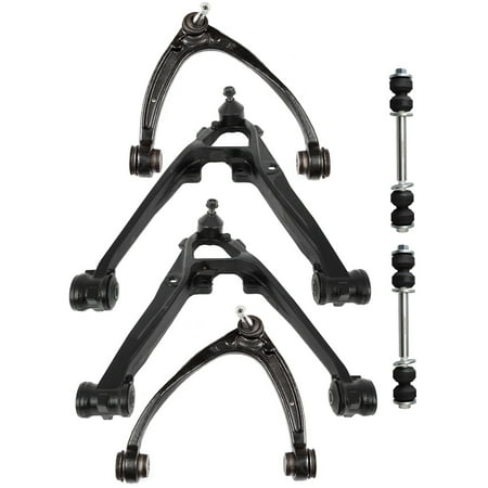 ECCPP - 6PC Lower Control Arm and Ball Joint Upper Control Arm and Ball Joint Sway Bar End Link - Compatible with 2007-2014 for Cadillac Escalade ESV 2007-2013 for Chevy Avalanche Suspension Kit
