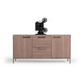 thumbnail image 3 of Modrest Boston Stainless Steel & Faux Concrete Office File Cabinet in Brown Oak, 3 of 5