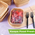 thumbnail image 3 of 50 Pack Paper Bowls with Lids, 22oz Disposable Kraft Paper Food Containers with Lids and Forks,Disposable Salad Bowls,Meal Prep Containers for Snack Takeout,Party Supplies,Picnic, 3 of 7