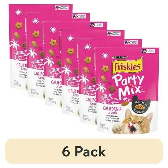 Friskies Cat Treats, Party Mix California Crunch With Chicken [Multiple Packs]