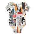thumbnail image 2 of Newspapers Collage Pure Cotton Bodysuit Short Sleeve Pajamas One-Piece Romper Unisex 12M, 2 of 6