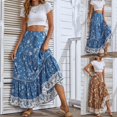 thumbnail image 2 of Skirts for Women Summer Relaxed Fit Color Block Soft 2026 Elastic High Waist Chiffon Flowy Skirts with Pockets, 2 of 8