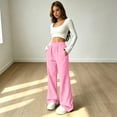 thumbnail image 6 of Dwellite Wide Leg Sweatpants Women 2026 Fashion Workout Casual Baggy Pants High Waist with Pockets Light pink 2XL, 6 of 8