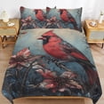 thumbnail image 6 of 3 Pcs Soft Bedding Set, Includes 1 Duvet Cover with Zipper And 2 Pillow,Shams Red Bird Northern Cardinal Full(79"×90"), 6 of 8