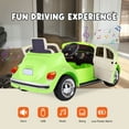 thumbnail image 4 of 12V Licensed Volkswagen Beetle Ride-On Car for Toddlers, Remote Control, LED Lights, 3 Speeds, Music & Bluetooth, for Kids Ages 3-5, Green, 4 of 7