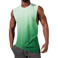 thumbnail image 5 of cocolona Mens Loose Tank Tops Summer Sleeveless Crew Neck Gym Workout Muscle T-shirts Vacation Beach Gradient Print Tees, 5 of 5
