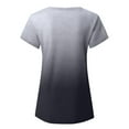 thumbnail image 1 of Minnieouse Camiseta degradada para mujer, ropa de calle elegante multicolor con cuello en V, fibra de verano, manga corta, para correr, playa, Prendas para la parte del cuerpo Gris METRO, 1 of 6