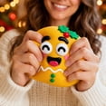 thumbnail image 3 of Christmas Squishy Toy with Diy Changeable Expressions and Holly Design, 1-Pack, Yellow, for Relaxation, Squeeze Toy, 3 of 4