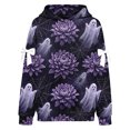 thumbnail image 4 of Womens Halloween Print Sweatshirt, Cozy Long Sleeve Pullover, Aesthetic Vintage Graphic Tee, Perfect for Trick or Treat & Work, 4 of 4