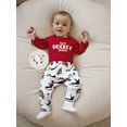 thumbnail image 4 of Rovasas Boy 3Pcs Pants Sets Letter Print Romper Ice Hockey Print Pants Hat, 4 of 9