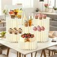 thumbnail image 5 of 6 Pack Buffet Risers, White Foldable Display Stands with Acrylic Plates, Multi-Height Cake Risers for Dessert Tables, Catering, Wedding, and Party Decorations, 5 of 8
