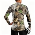 thumbnail image 2 of Realistic Tree Bark Camo Quarter Zip Pullover for Men, Long Sleeve Hunting Fishing Jersey with Moisture Wicking Quick Dry Fabric - Lightweight Outdoor Athletic Performance Tops Camel XL, 2 of 6