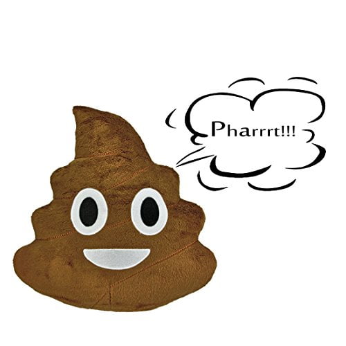 Farting Sound Poop Emoji Pillow 14" inch Smiling Poop Pillow With