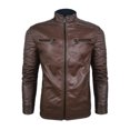 thumbnail image 1 of kurtrusly Stand Out In Style With Cool Men S Motorcycle Jacket Stylish And Warm Faux Leather Motorcycle Jacket coffee 3XL, 1 of 6