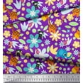 thumbnail image 2 of Soimoi Rayon Crepe Fabric Floral,Bird & Animal Cartoon Fabric Prints by Yard 46 Inch Wide, 2 of 3