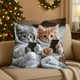 thumbnail image 4 of Fundas de almohada decorativas con estampado de gatos | Tamaño estándar de 45 x 45 cm | Tela de algodón suave con cremallera oculta para sofá, cama o dormitorio, 4 of 9