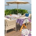 thumbnail image 4 of Outdoor Tablecloth with Umbrella Hole and Zipper, Happy Birthday Rectangle Table Cloth 60x84 Inch Waterproof Tablecloth, Purple Dress Crown Carriage Flowers Retro Picnic Table Cover for Patio Camping, 4 of 7