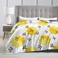 thumbnail image 2 of Yellow Polka Dot Flowers Throw Blanket, Fluffy Soft Cozy Blanket Flannel Plush Microfiber Couch Throw 50"x40", 2 of 7