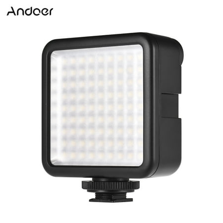 Andoer W81 Mini Interlock Camera LED Light Panel 6.5W Dimmable 6000K Camcorder Video Lamp with Shoe Mount Adapter for DJI Ronin-S OSMO Mobile 2 Zhiyun Smooth 4 Gimbal Stabilizer for Canon Nikon Sony