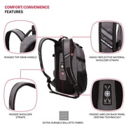SWISSGEAR City Pack Backpack Narrow Daypack, Everyday Sporty Tablet Compact Carry, Ballistic Grey