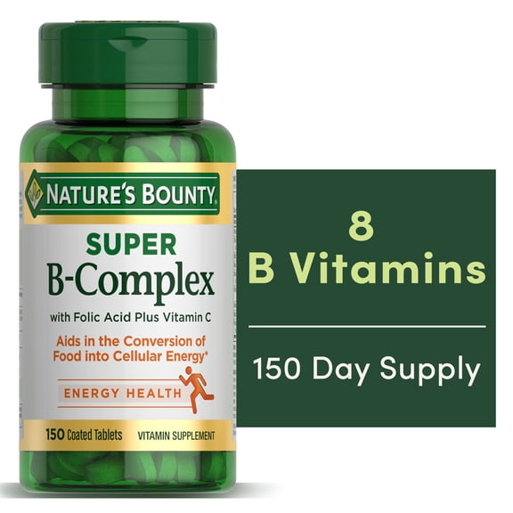 Nature's Bounty Super B-Complex   Vitamin C Tablets for Energy Metabolism, 150 Ct