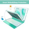 thumbnail image 4 of 360° Rotatable Keyboard Case with 10-Color Backlit Keys for 9.7" iPad 5th/6th Gen, iPad Air 1st/2nd Gen & iPad Pro 9.7-inch,Lake Blue, 4 of 7