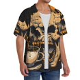 thumbnail image 2 of Kdxio Men's Hawaiian Shirt for Men Short Sleeve Shirt Grim Coffee Skull Summer Casual Holiday Beach Button Down T-Shirts, 2 of 5
