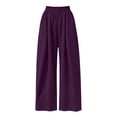 thumbnail image 5 of SYwaren Womens Sweatpants with Pockets Casual Baggy Oversized Fall Comfortable Solid Elastic Waist Pocket Full Length Pants, 5 of 9