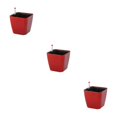 thumbnail image 3 of Macetas duraderas de resina Bewildely para plantas con autorriego vino tinto 14*13*10.5, 3 of 6