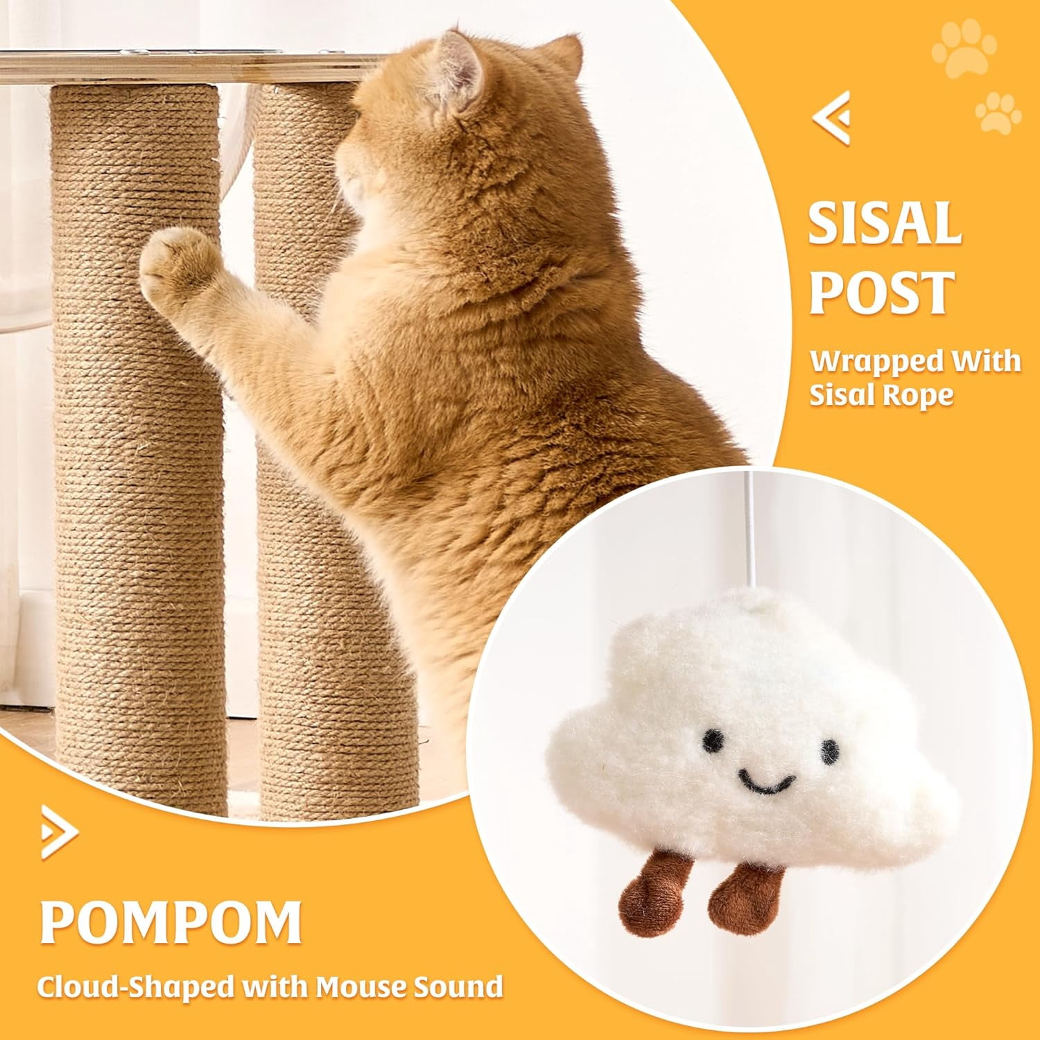 Flower Cat Tree 36 Inch Wood Design Scratching Post Space Capsule