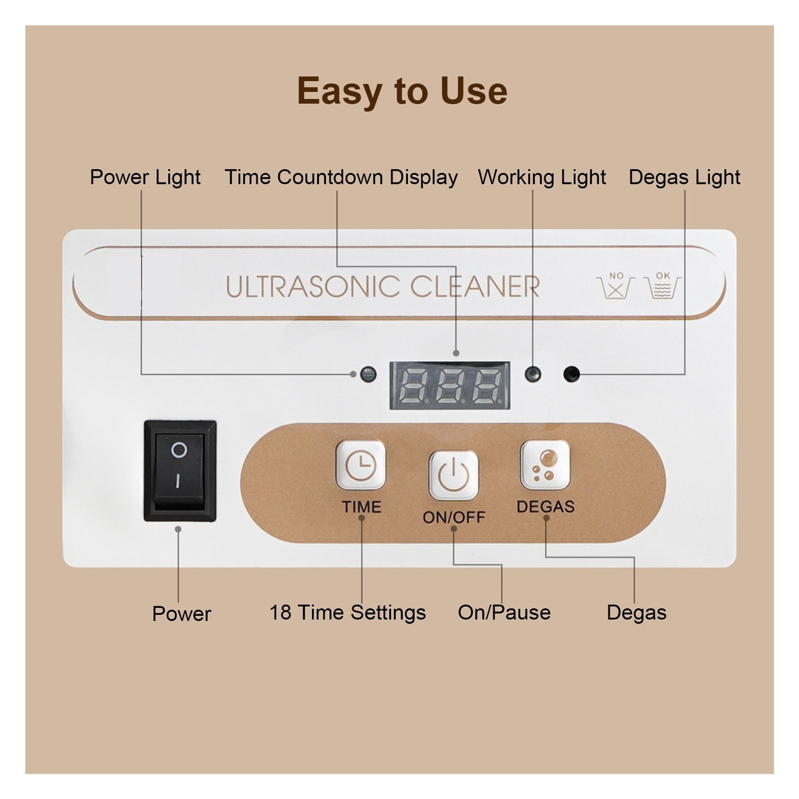 800mL Ultra Cleaner, 60W Power, 40kHz Ultra Cleaning Machine for Jewelry ,Convenient to Use