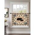 thumbnail image 2 of Sheer Curtains 54 Inch Length, Farmhouse Bear Semi Sheer Curtains Light Filtering Window Treatment, Country Vintage Animals Paw Print Brown Privacy Voile Drapes for Living Room Bedroom 52x54 Inch, 2 of 7