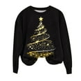 thumbnail image 3 of Uootdi Women's Christmas Round Neck Printed Loose Sweater Long-sleeved Top Gift, 3 of 4