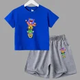 thumbnail image 4 of Conjunto de 2 piezas de camiseta y pantalones cortos de manga corta para niños y adolescentes de verano 2024, divertido juego de lucha, Anime, Cosplay, ropa de algodón para niños y bebés, 4 of 5