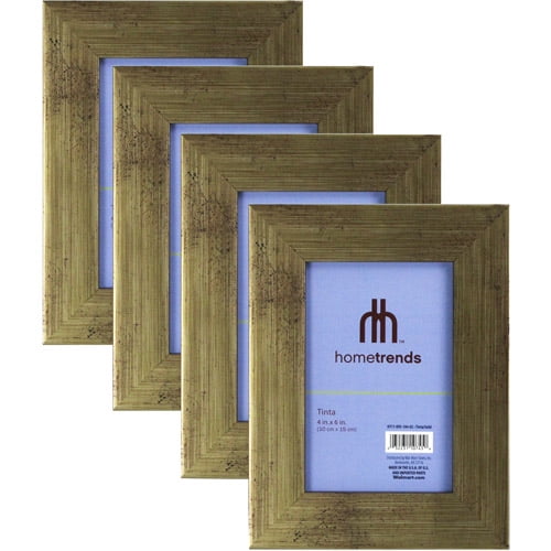 Hometrends Brushed Gold Tone 4x6 Picture Frame, Set of 4