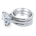 thumbnail image 3 of BERRICLE Sterling Silver Solitaire Wedding Engagement Rings 5.5 Carat Oval Cut Cubic Zirconia CZ East-West Ring Set for Women, Rhodium Plated Size 5, 3 of 11
