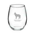 thumbnail image 1 of Belgian Shepherd Groenendael Deep Etched Stemless Red Wine Glass, 1 of 1