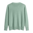 thumbnail image 5 of larppty Women's Long Sleeve V Neck Pullover Tops Oversized Chunky Knitted Loose Jumper Sweaters (Green, S), 5 of 5