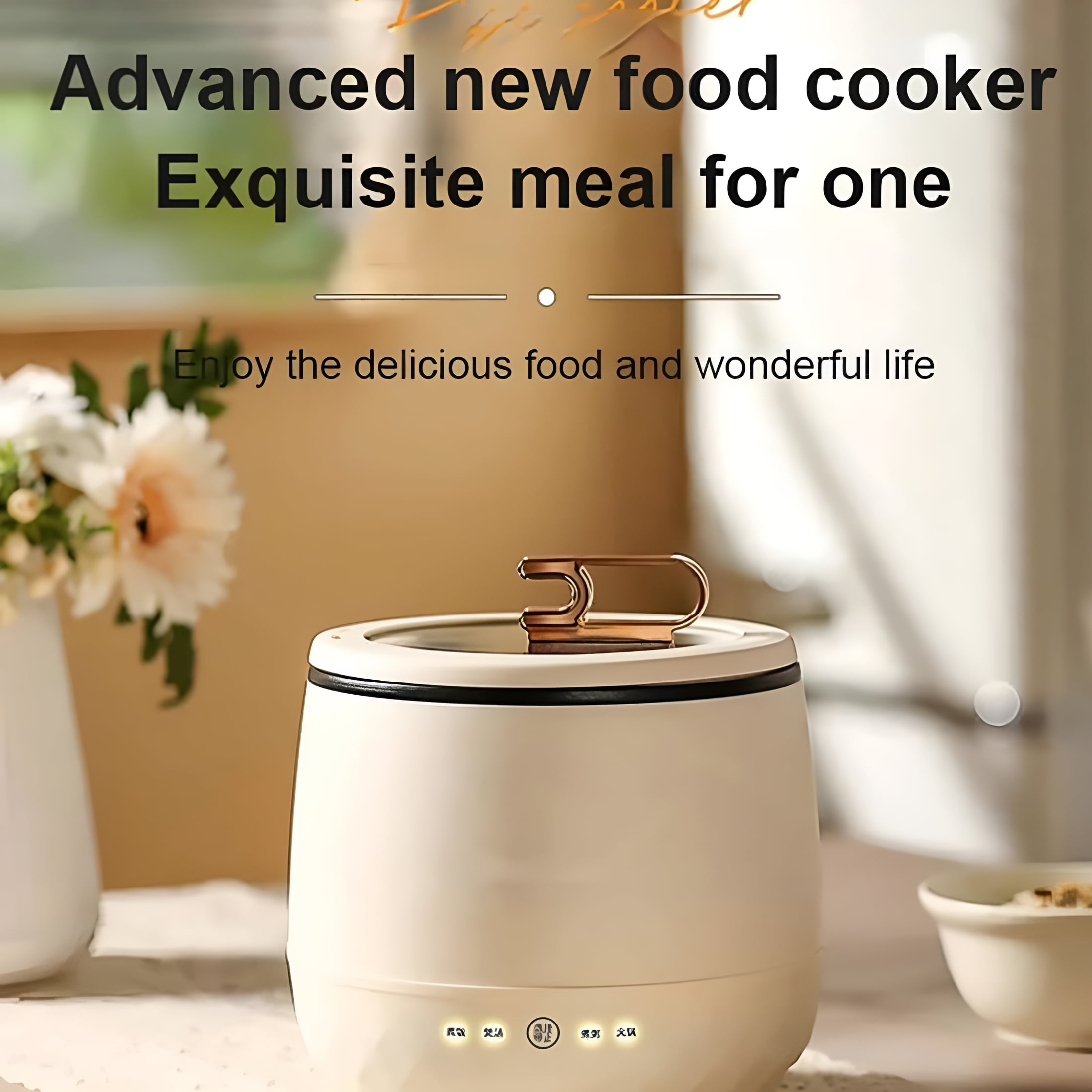 HIBIBUD Smart Mini Rice Cooker Multifunctional Electric Rice Cooker 6 in 1 Non Stick Ceramic Pot with Lid Mini Hot Pot Portable Mini Rice Cooker