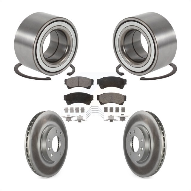 Transit Auto Front Wheel Bearing Coated Disc Brake Rotors and Ceramic Pads Kit for Car 2009-2013 Mazda 6 3.7L KBB-102091