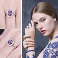 thumbnail image 7 of Jewelrypalace Princess Diana Kate Middleton Gemstone Birthstone Created Alexandrite Sapphire Halo Engagement Rings for Women, 14K Rose Gold Plated 925 Sterling Silver Size 6, 7 of 7