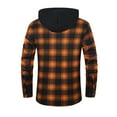 thumbnail image 4 of LTTVQM Hooded Flannel Shirt for Men Casual Button Down Plaid Shirt Jaket Fashion Cotton Long Sleeve Hoodie with Pocket Orange S, 4 of 5