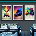 thumbnail image 3 of Framed Game Room Decorative Wall Hieng Video Game Theme Canvas Neon Poster Print Picture Children Youth Hieng Player Print Boys Decorative Room Boys Bedroom Residence, 3 of 6