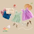 thumbnail image 6 of Toddler Girls Dresses Fly Sleeve Butterfly Tulle Lace Dance Party Princess Dresses Clothes for Girls Size 6-7T, 6 of 7